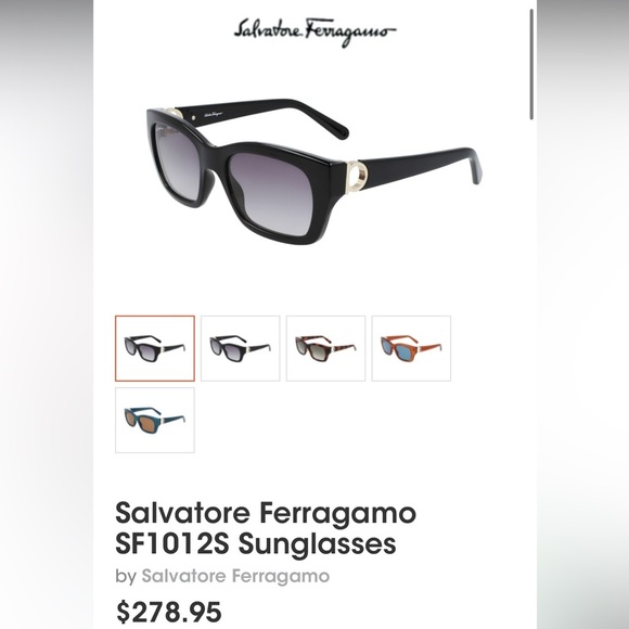Salvatore Ferragamo‎ Women’s Black Rectangular Sunglasses SF1012S NEW!!!! ??️ main image 8